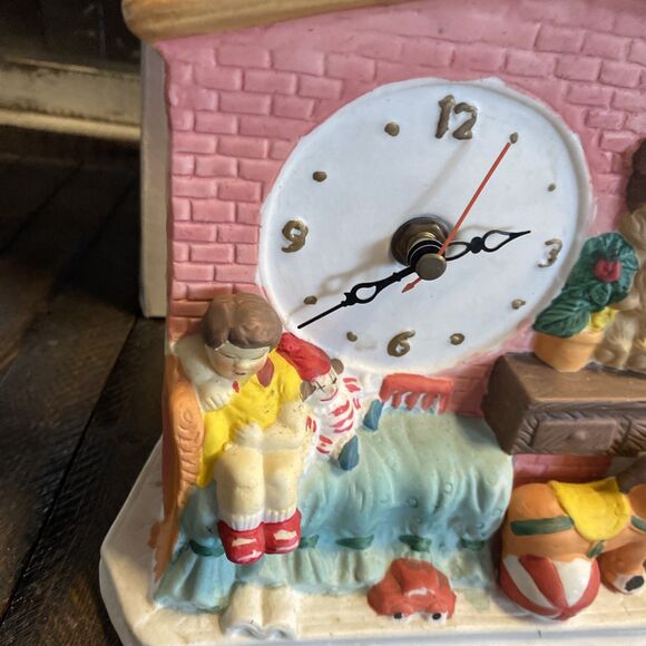 Special Memories Whimsical Ceramic Clock Kids Room Battery Operated - Picture 2 of 12